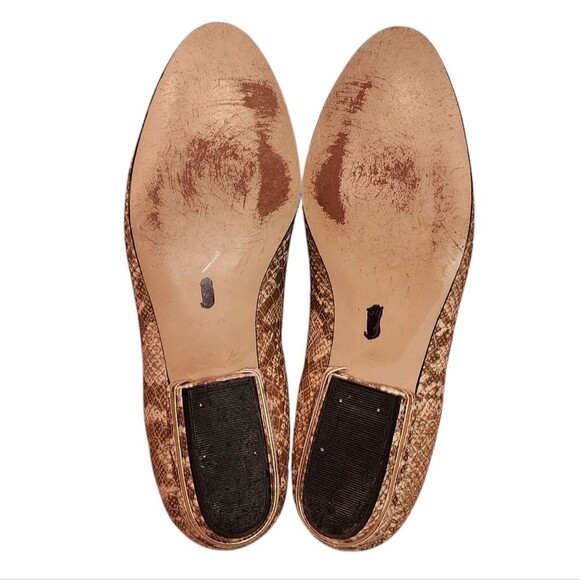 California Magdesians Shoes Women 6.5 Gold Leather Snakeskin Print Slip On Vtg - Picture 8 of 14